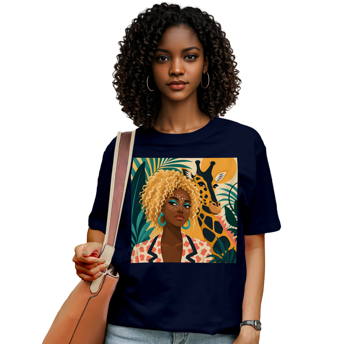 Boho Safari Giraffe Goddess T-Shirt