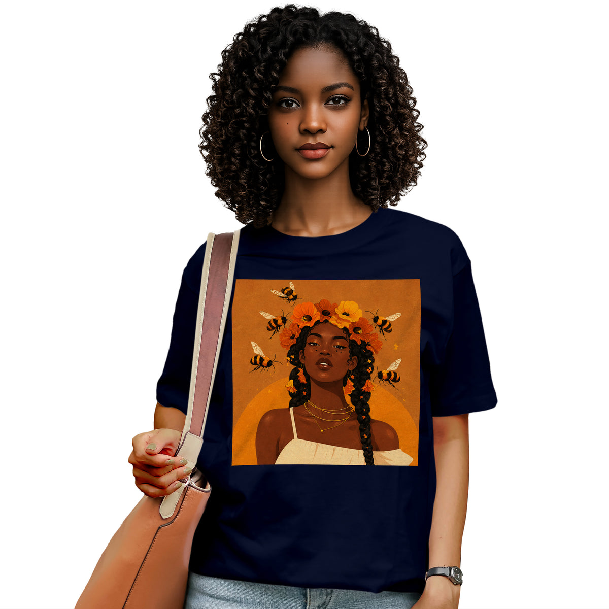 Honey Blossom Afro Goddess T-Shirt