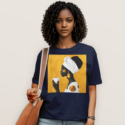 She Sips in Gold T-Shirt