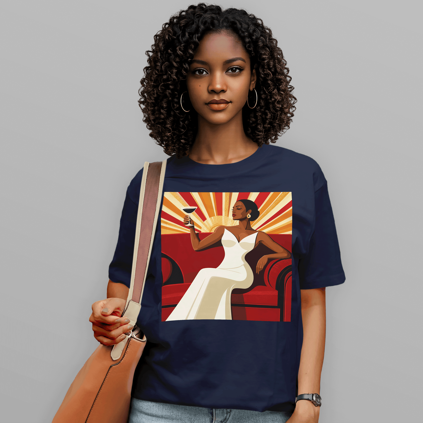 She Toasts to Herself Glamour Queen Retro T-Shirt