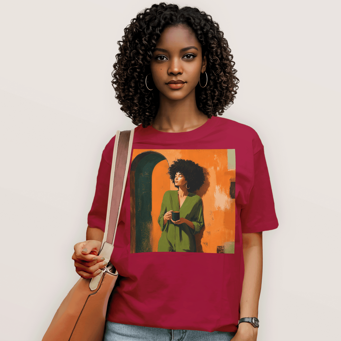 Black Woman Morning Coffee T-Shirt
