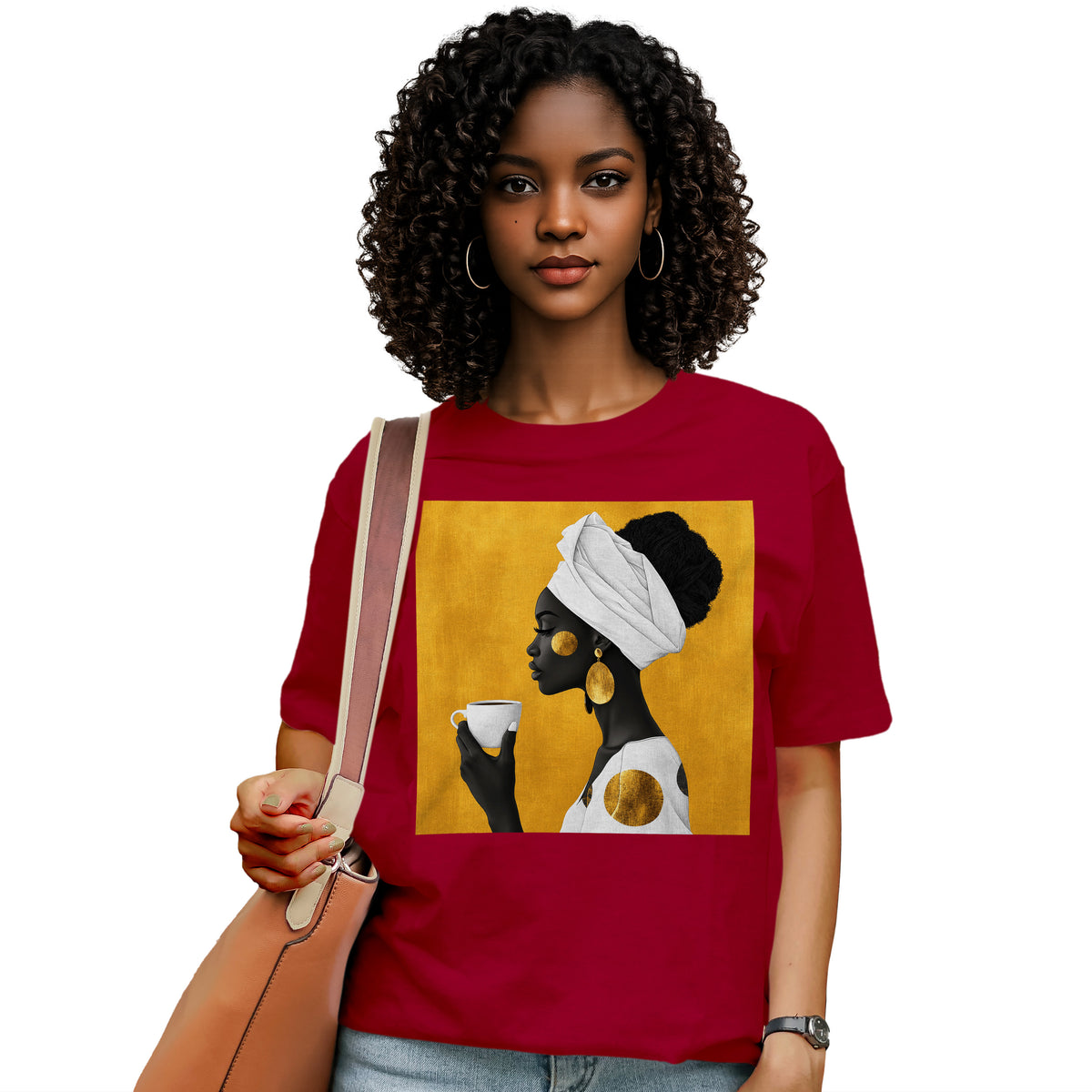 She Sips in Gold T-Shirt