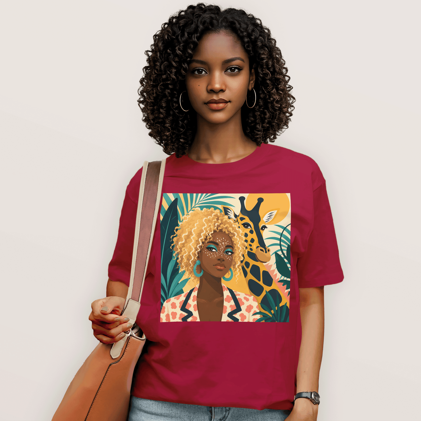 Boho Safari Giraffe Goddess T-Shirt