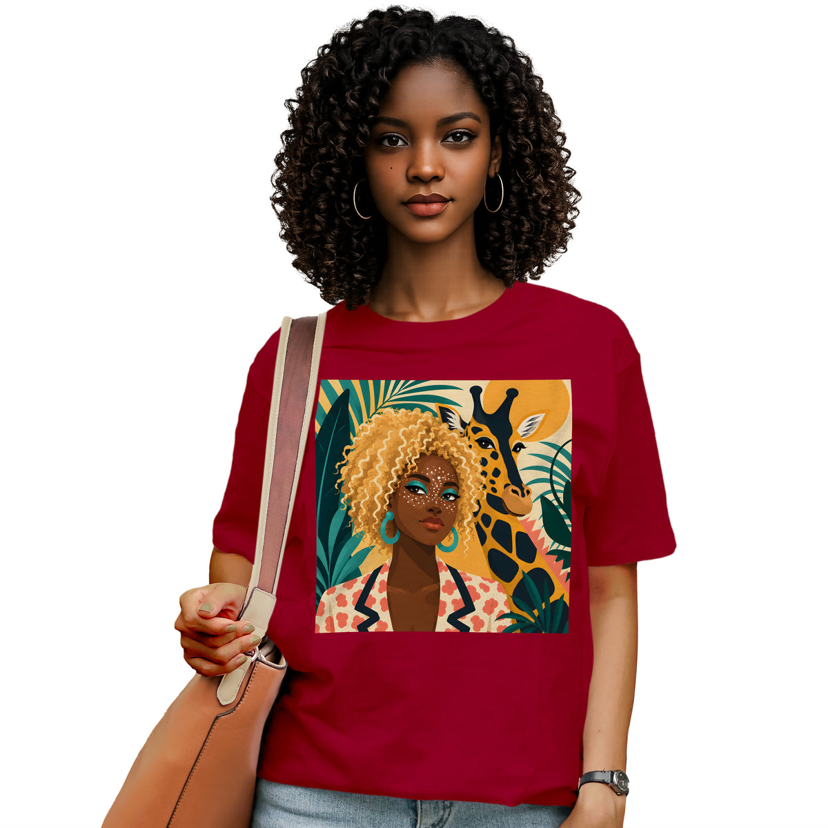 Boho Safari Giraffe Goddess T-Shirt