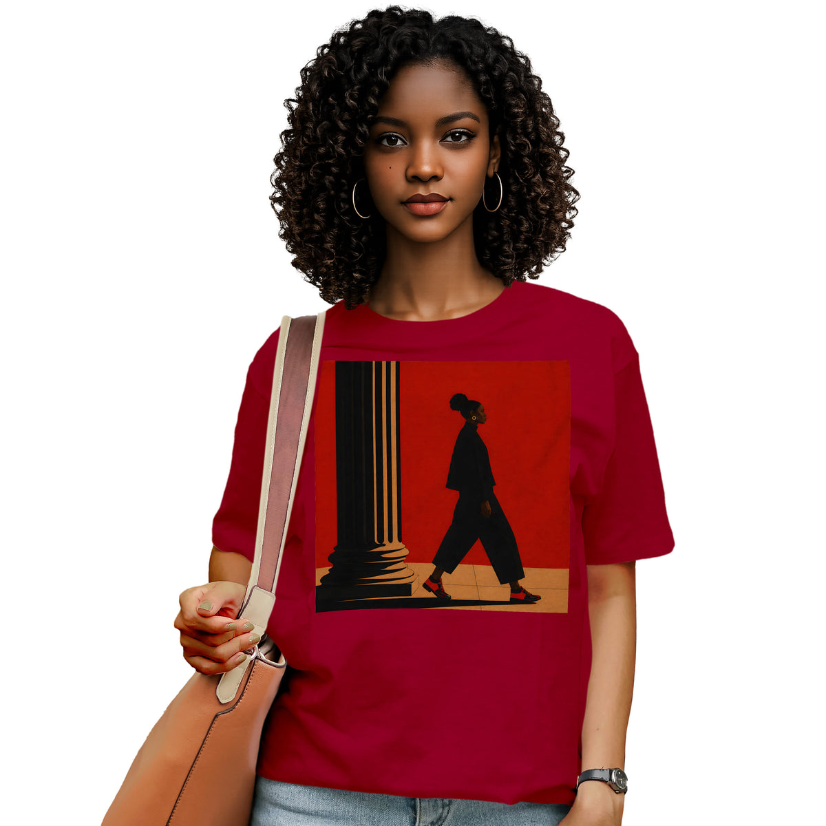 Afrocentric Black Girl Walking T-Shirt