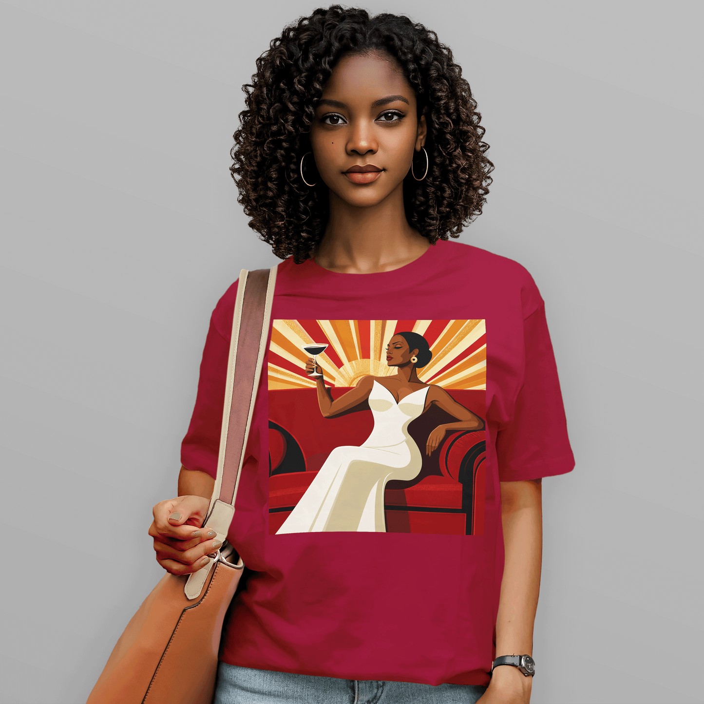 She Toasts to Herself Glamour Queen Retro T-Shirt