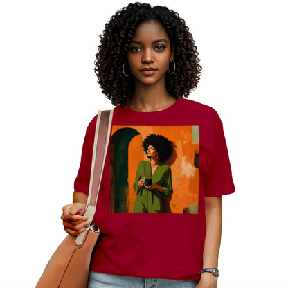 Black Woman Morning Coffee T-Shirt