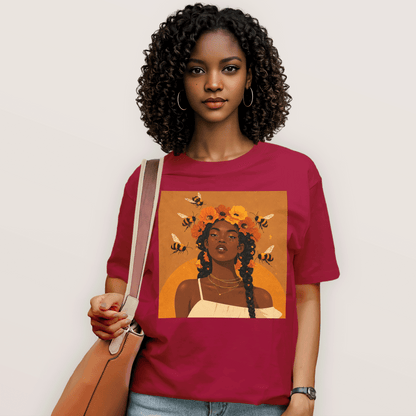 Honey Blossom Afro Goddess T-Shirt