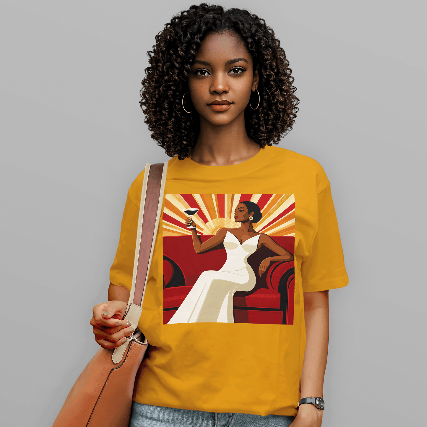 She Toasts to Herself Glamour Queen Retro T-Shirt