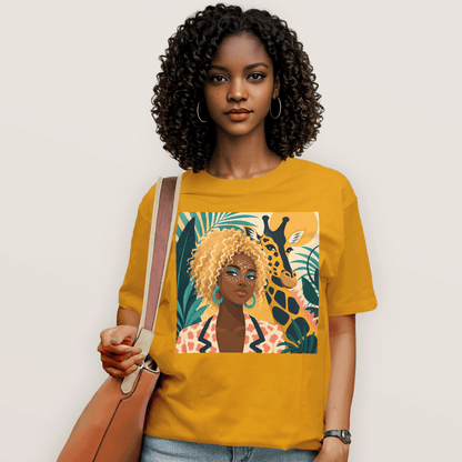 Boho Safari Giraffe Goddess T-Shirt