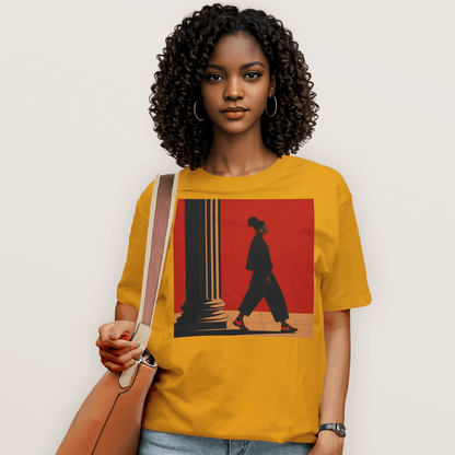 Afrocentric Black Girl Walking T-Shirt