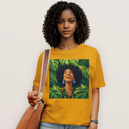 Tropical Frog Afro Queen T-Shirt