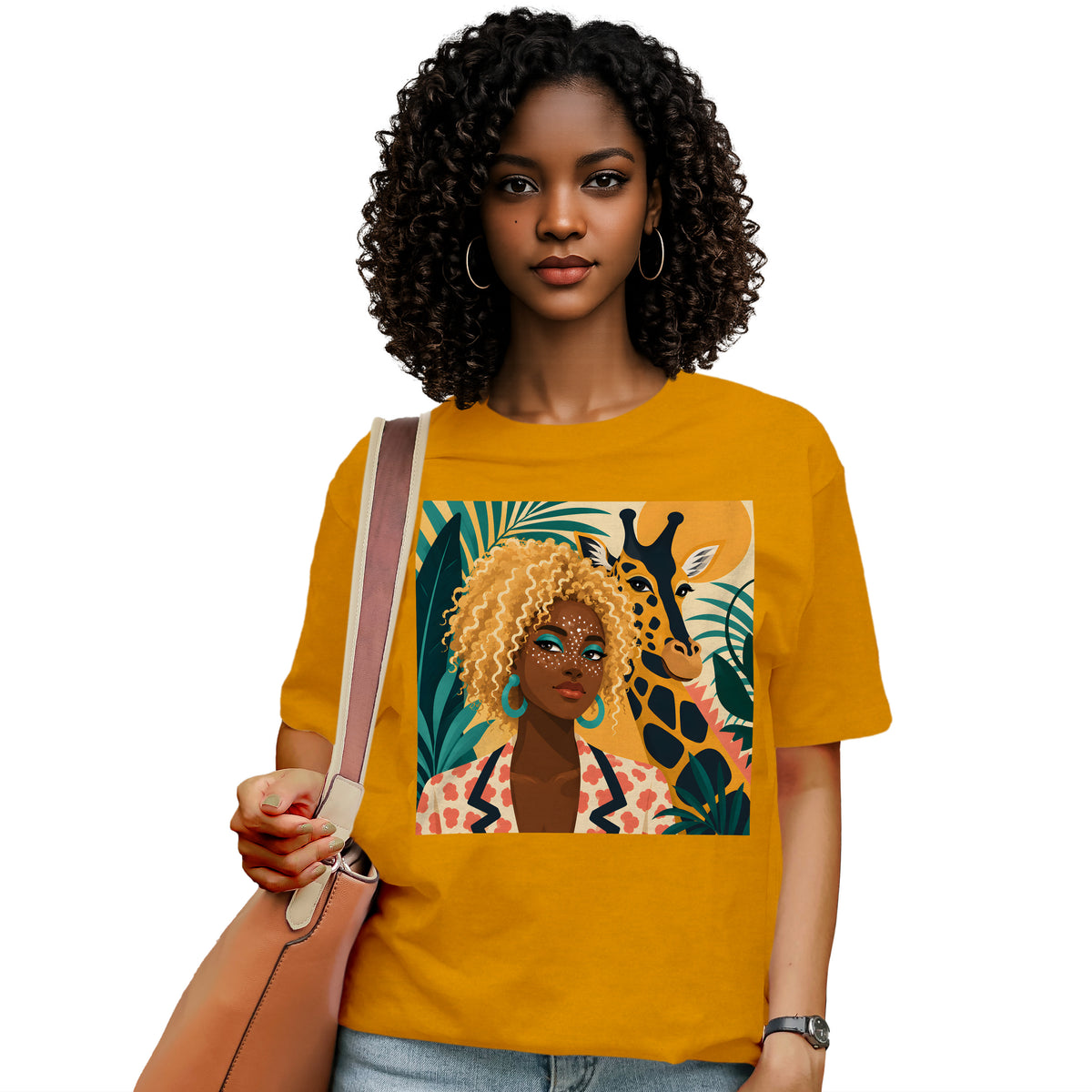 Boho Safari Giraffe Goddess T-Shirt