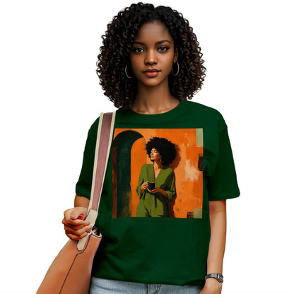 Black Woman Morning Coffee T-Shirt