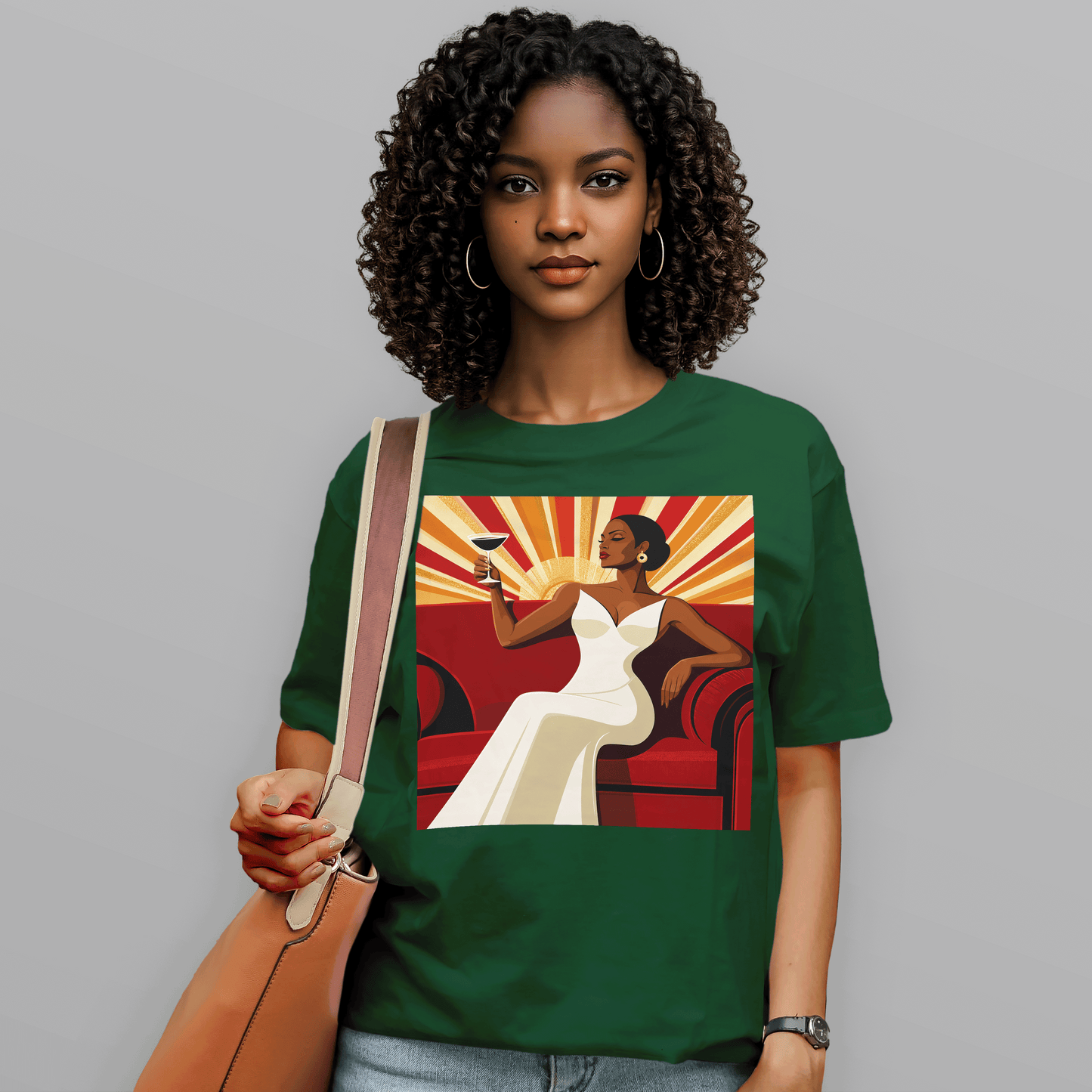 She Toasts to Herself Glamour Queen Retro T-Shirt