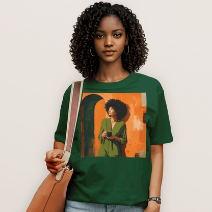 Black Woman Morning Coffee T-Shirt