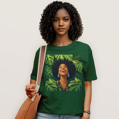 Tropical Frog Afro Queen T-Shirt