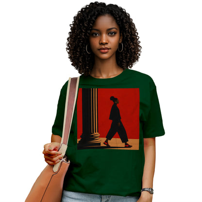 Afrocentric Black Girl Walking T-Shirt