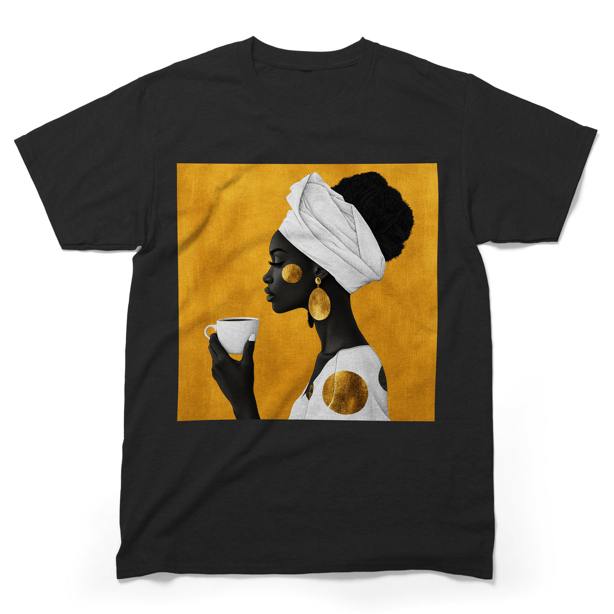 She Sips in Gold T-Shirt