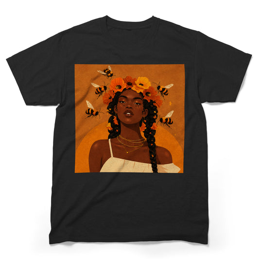 Honey Blossom Afro Goddess T-Shirt