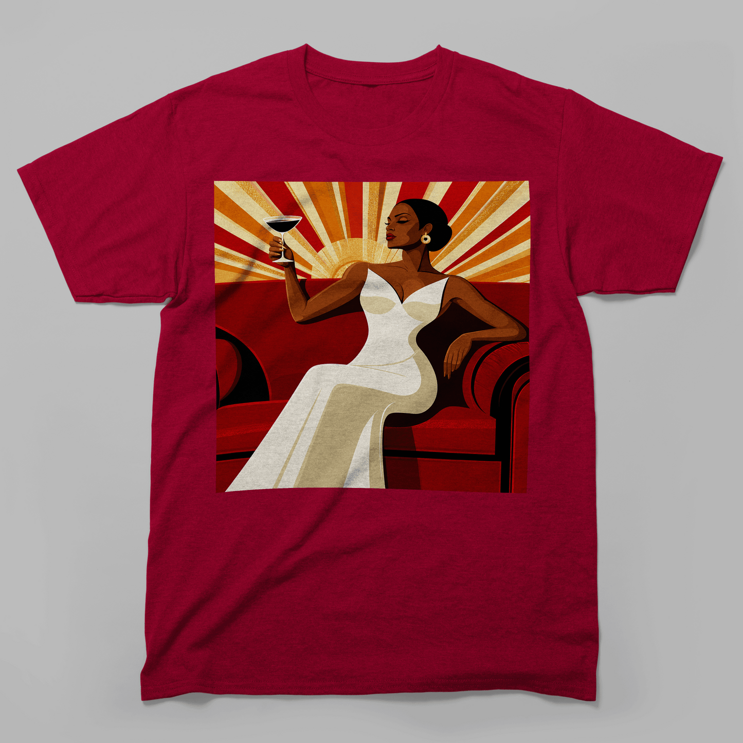 She Toasts to Herself Glamour Queen Retro T-Shirt
