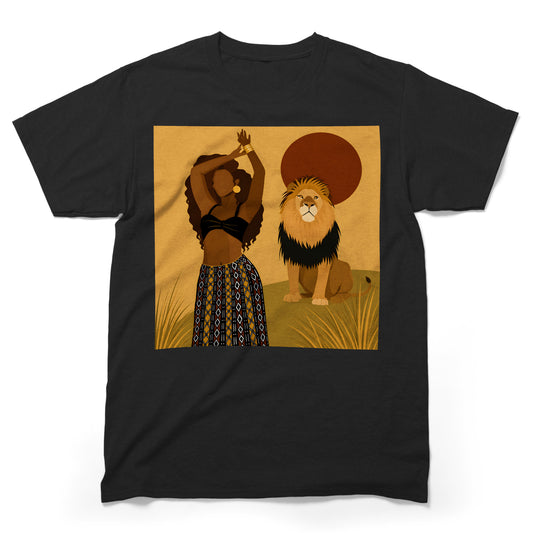African Queen and Lion Safari T-Shirt