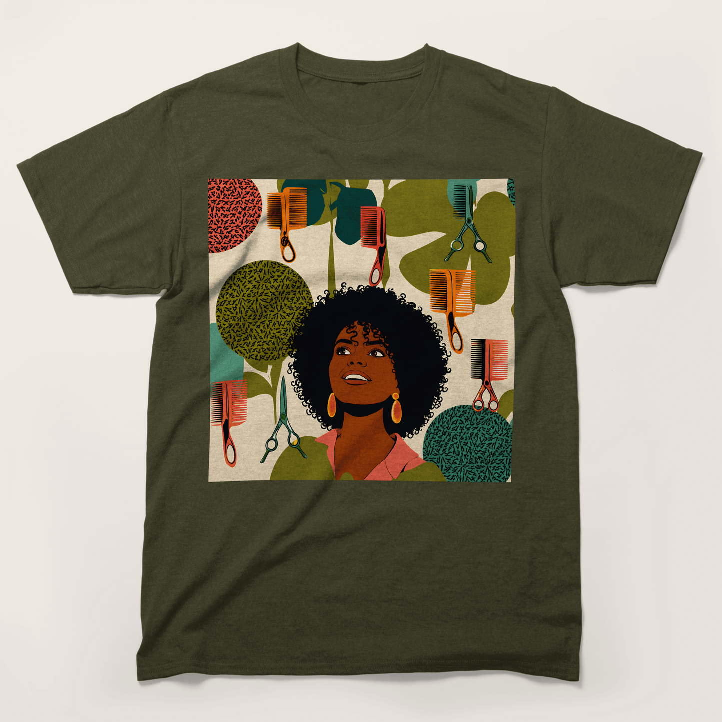 Vintage Hairstylist Afro Hair T-Shirt