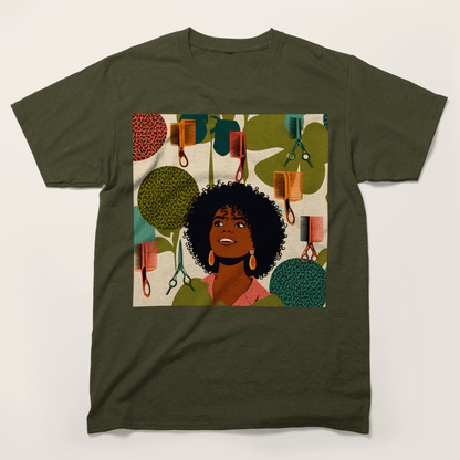 Vintage Hairstylist Afro Hair T-Shirt
