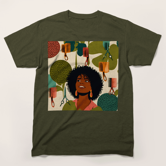 Vintage Hairstylist Afro Hair T-Shirt