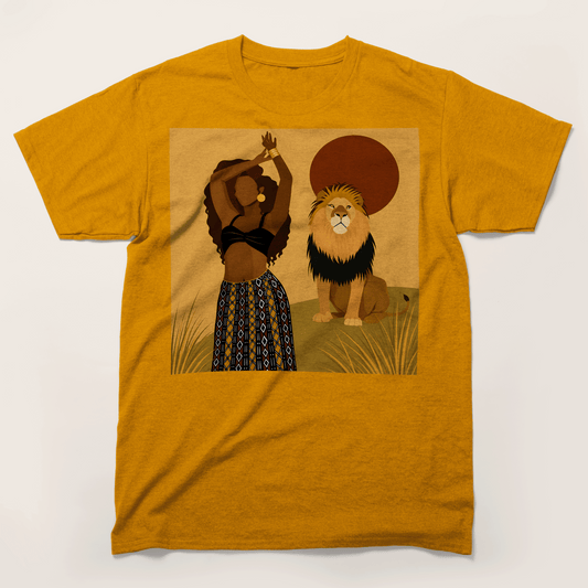African Queen and Lion Safari T-Shirt