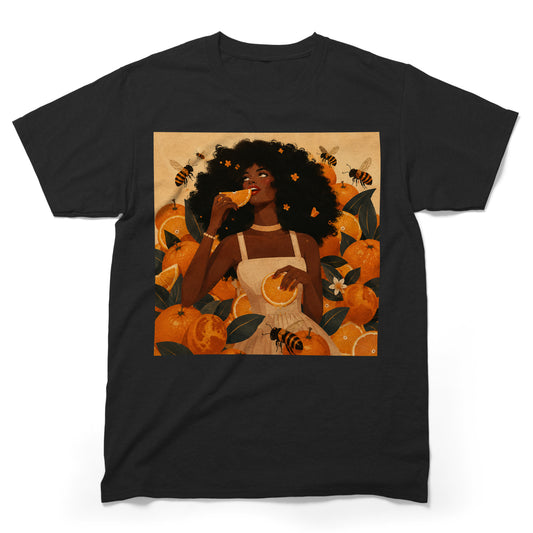 Sweet Citrus Afro Goddess T-Shirt