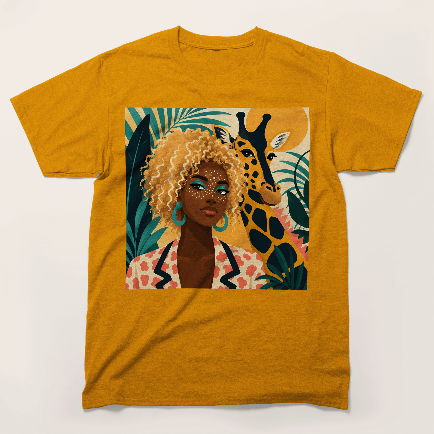 Boho Safari Giraffe Goddess T-Shirt