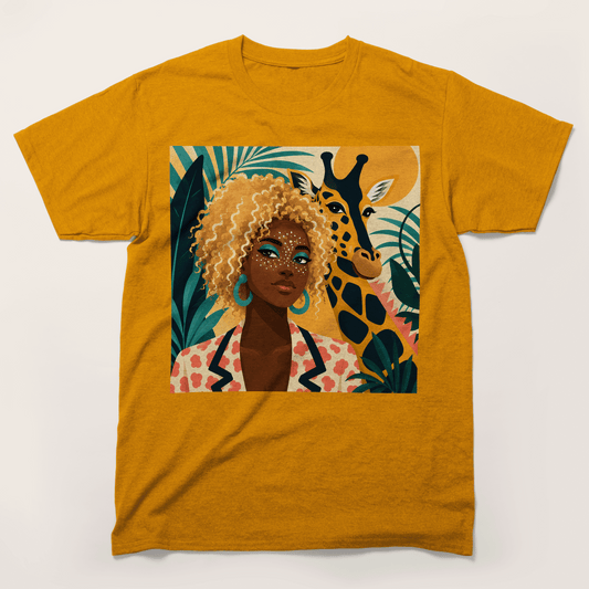 Boho Safari Giraffe Goddess T-Shirt