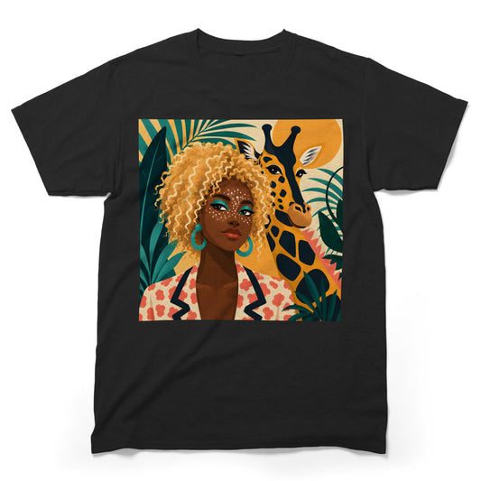 Boho Safari Giraffe Goddess T-Shirt