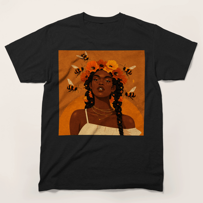 Honey Blossom Afro Goddess T-Shirt