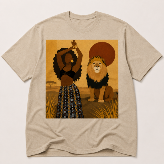 African Queen and Lion Safari T-Shirt