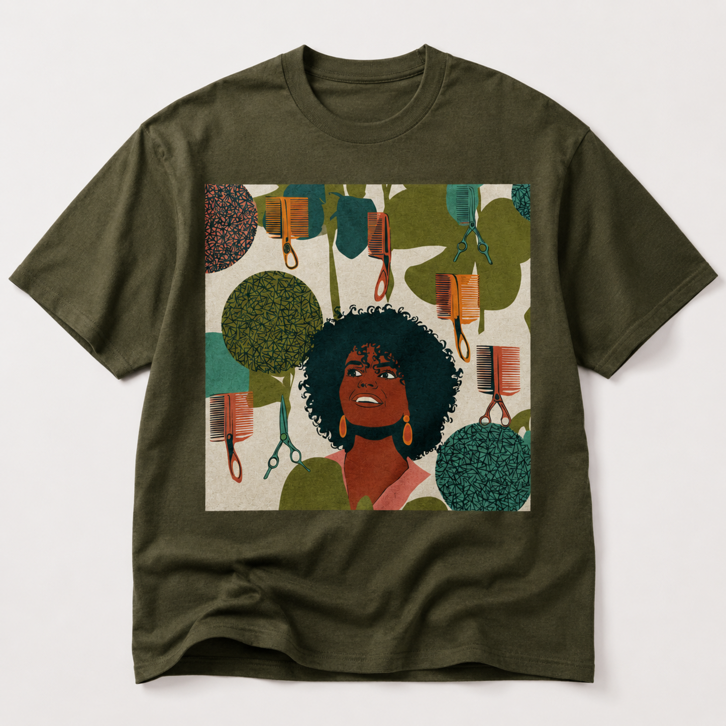 Vintage Hairstylist Barber Tools Afro Hair T-Shirt