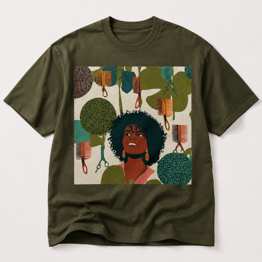 Vintage Hairstylist Barber Tools Afro Hair T-Shirt