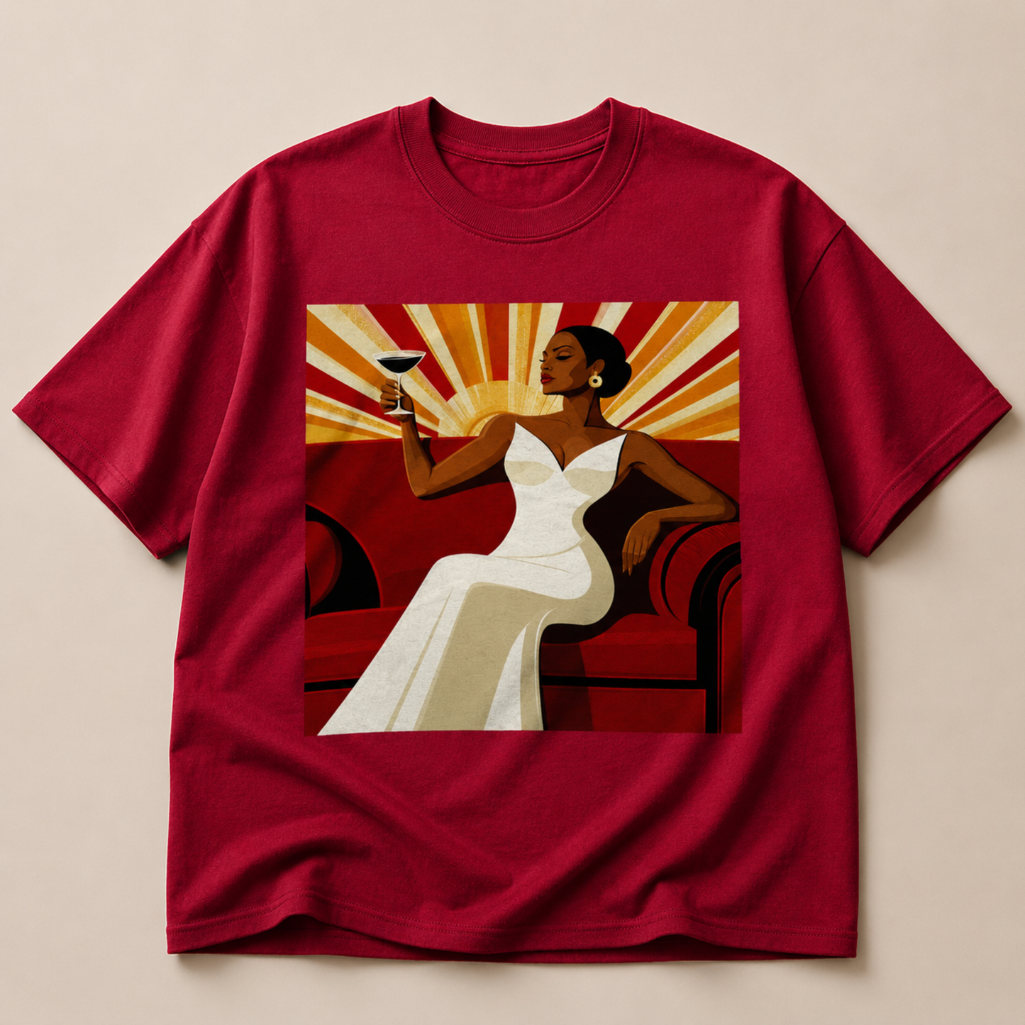 She Toasts to Herself Glamour Queen Retro T-Shirt