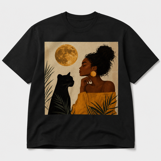 Moonlit Queen & Her Panther Spirit T-Shirt