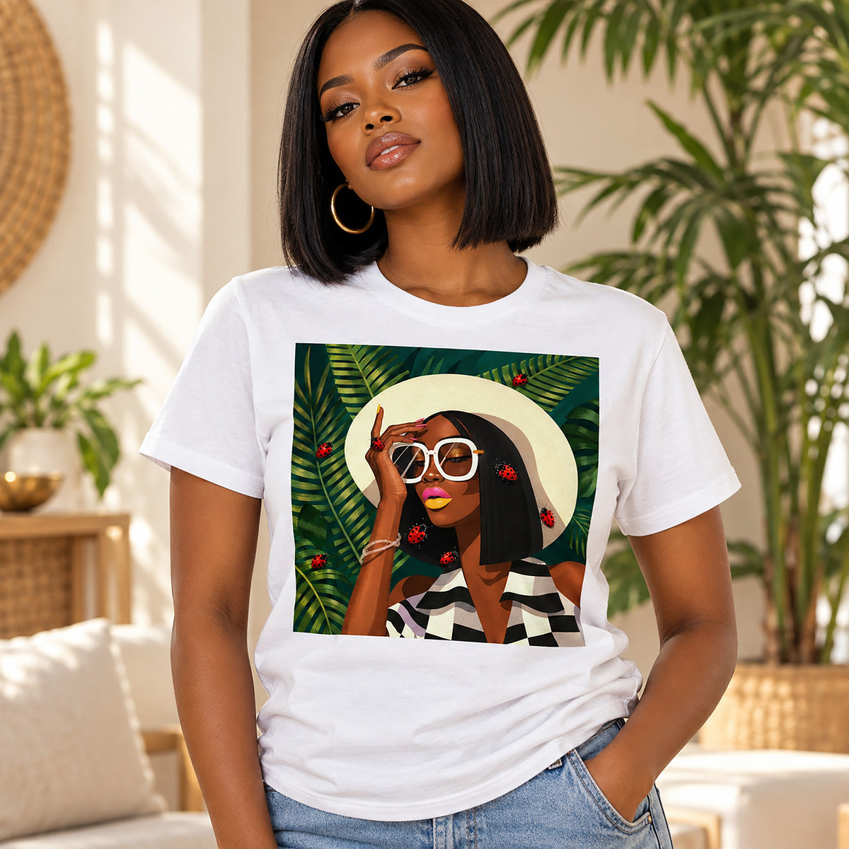 Ladybug Chic Afro Queen T-Shirt