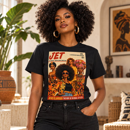 Afro Glamour Vintage Magazine T-Shirt