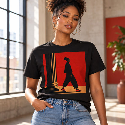 Afrocentric Black Girl Walking T-Shirt