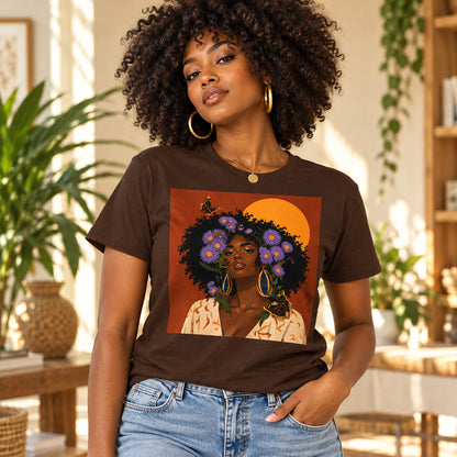 Aster Bloom Afro Goddess T-Shirt