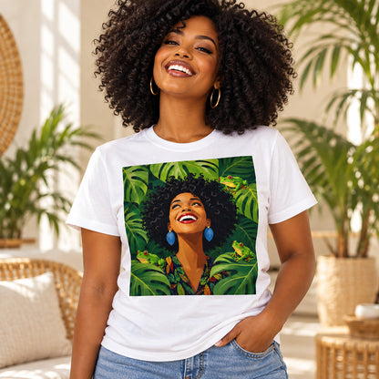 Tropical Frog Afro Queen T-Shirt