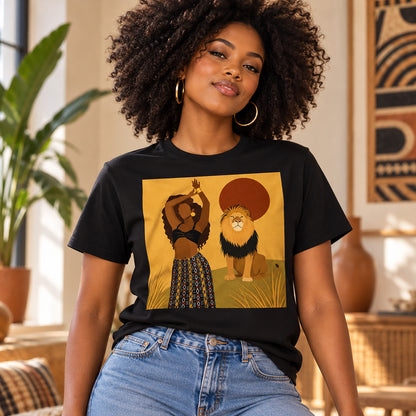 African Queen and Lion Safari T-Shirt